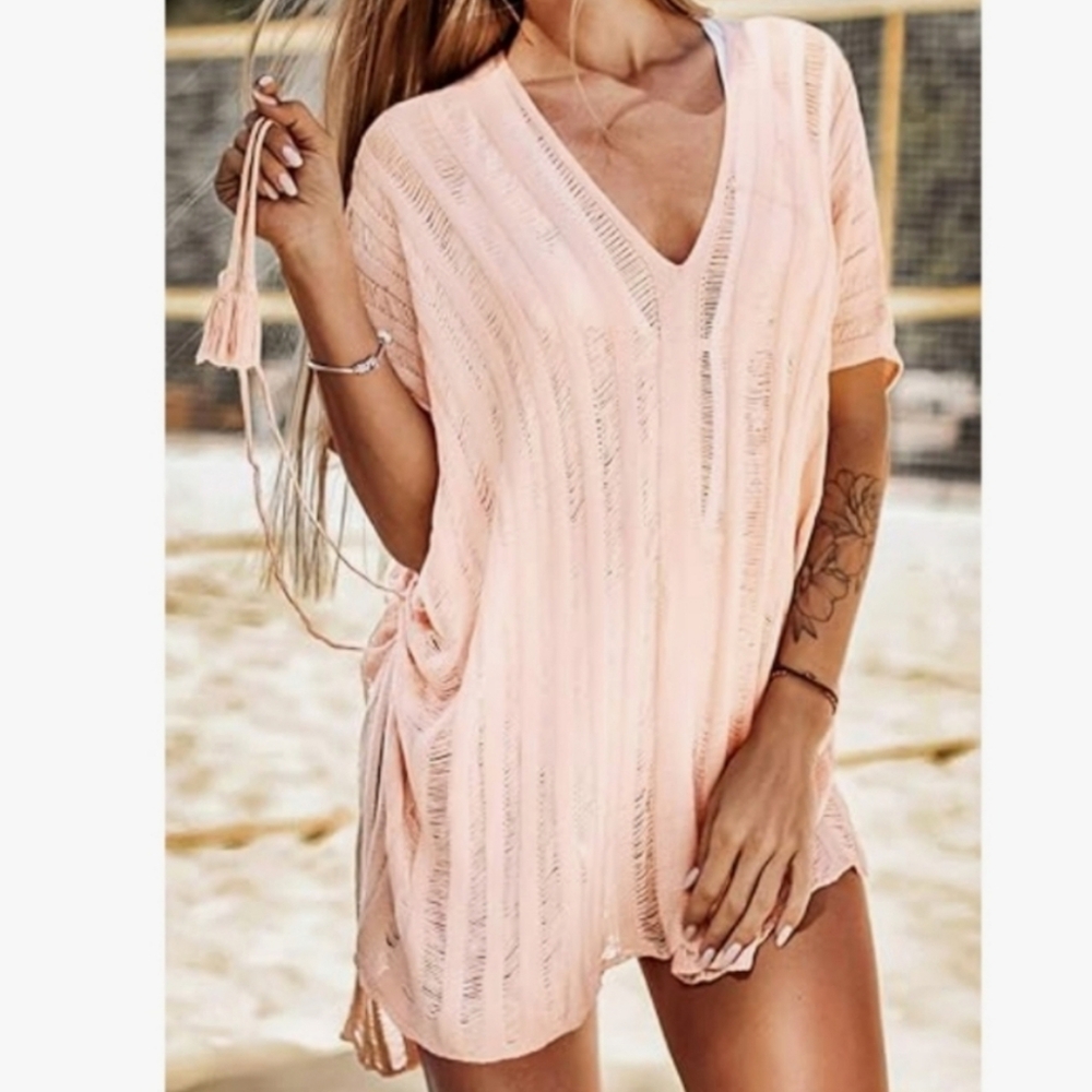 Cute Pink Crochet Cover Up! 🌞🌴